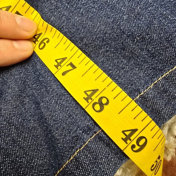 Vtg White Stag Dress Large Blue Denim Embroidered Pocket Western Modest Timeless - Picture 9 of 10